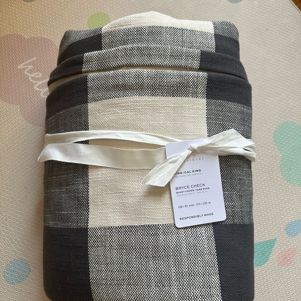 Pottery barn Bryce check duvet, king/cal king